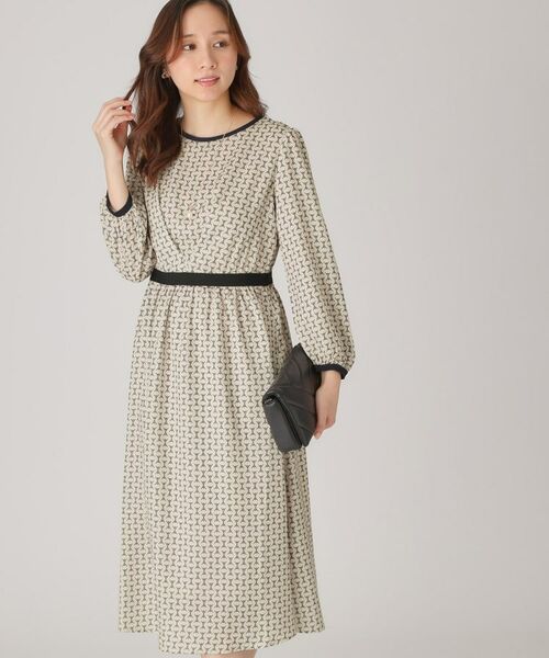 COUP DE CHANCE / クードシャンス ミニ丈・ひざ丈ワンピース | 【洗える】チェーン風プリント柄ワンピース | 詳細1