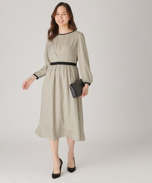 COUP DE CHANCE / クードシャンス ミニ丈・ひざ丈ワンピース | 【洗える】チェーン風プリント柄ワンピース | 詳細3