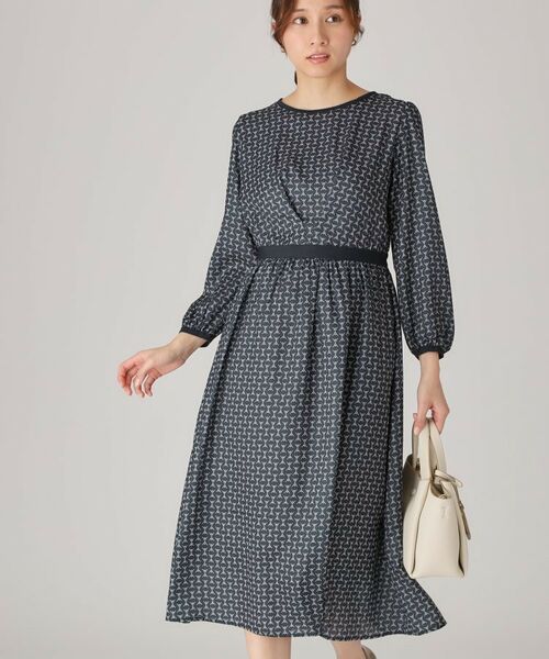 COUP DE CHANCE / クードシャンス ミニ丈・ひざ丈ワンピース | 【洗える】チェーン風プリント柄ワンピース | 詳細5