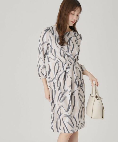 COUP DE CHANCE / クードシャンス ミニ丈・ひざ丈ワンピース | 【洗える／日本製】柄タイトワンピース | 詳細1