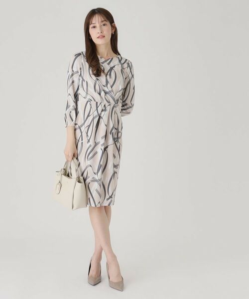 COUP DE CHANCE / クードシャンス ミニ丈・ひざ丈ワンピース | 【洗える／日本製】柄タイトワンピース | 詳細2