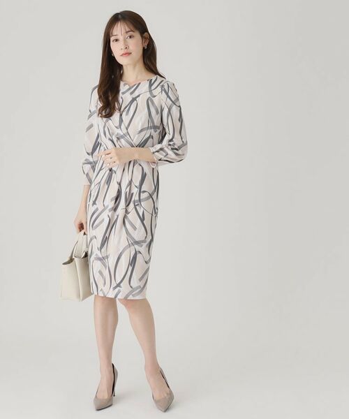 COUP DE CHANCE / クードシャンス ミニ丈・ひざ丈ワンピース | 【洗える／日本製】柄タイトワンピース | 詳細3