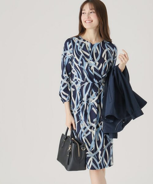 COUP DE CHANCE / クードシャンス ミニ丈・ひざ丈ワンピース | 【洗える／日本製】柄タイトワンピース | 詳細5