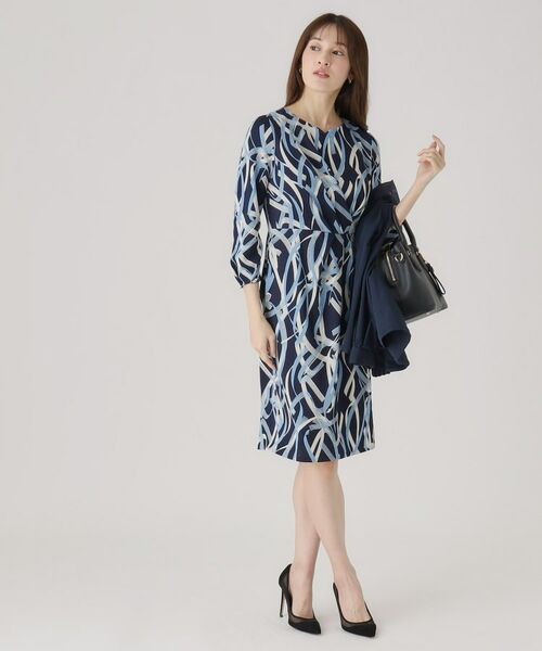 COUP DE CHANCE / クードシャンス ミニ丈・ひざ丈ワンピース | 【洗える／日本製】柄タイトワンピース | 詳細6