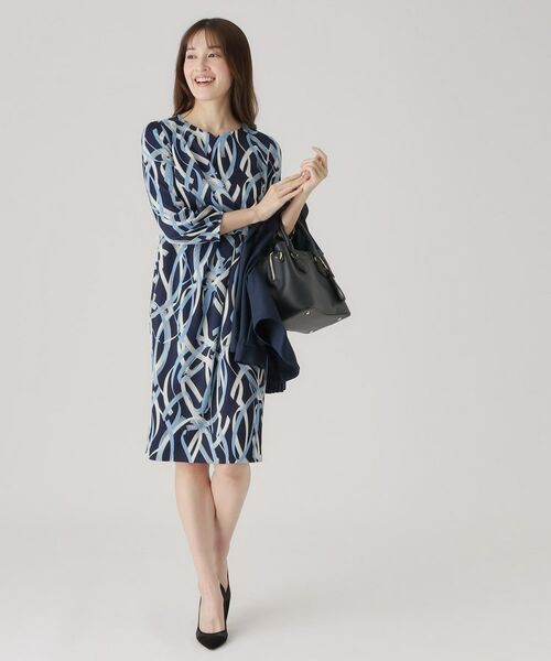 COUP DE CHANCE / クードシャンス ミニ丈・ひざ丈ワンピース | 【洗える／日本製】柄タイトワンピース | 詳細7