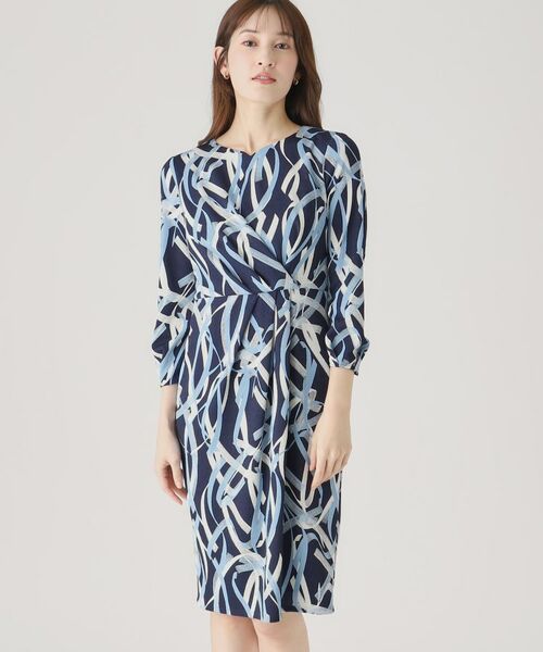 COUP DE CHANCE / クードシャンス ミニ丈・ひざ丈ワンピース | 【洗える／日本製】柄タイトワンピース | 詳細9