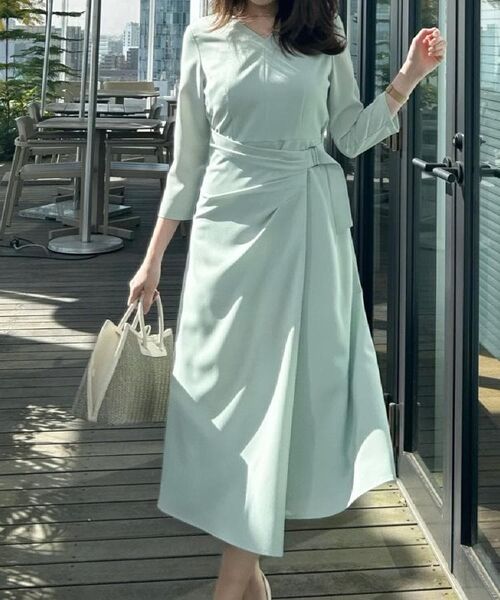 COUP DE CHANCE / クードシャンス ミニ丈・ひざ丈ワンピース | 【日本製】ラップ風デザインワンピース | 詳細4