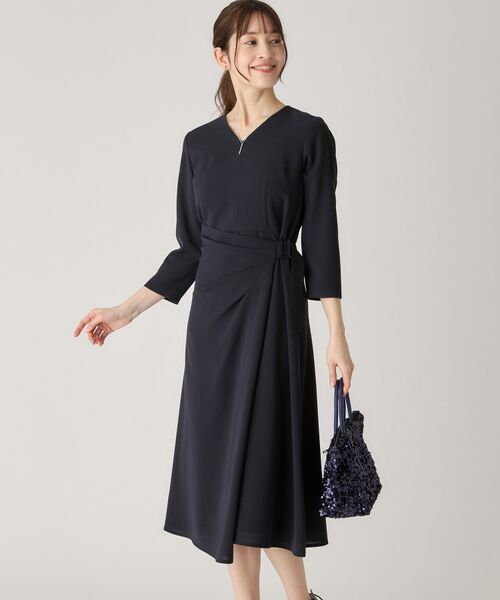 COUP DE CHANCE / クードシャンス ミニ丈・ひざ丈ワンピース | 【日本製】ラップ風デザインワンピース | 詳細7