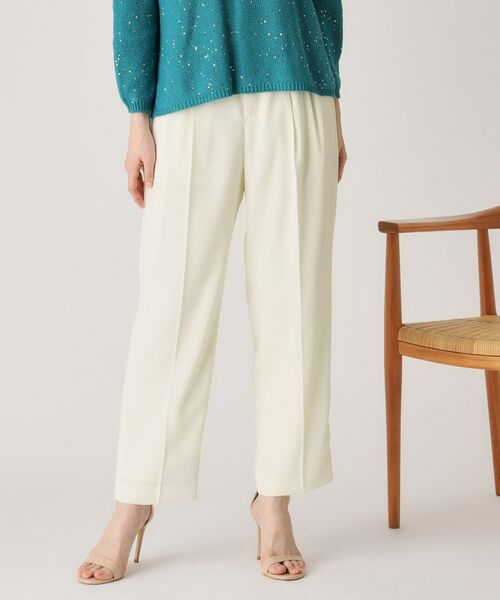 COUP DE CHANCE / クードシャンス ショート・ハーフ・半端丈パンツ | 【洗える／ウエストゴム】テーパードパンツ | 詳細1