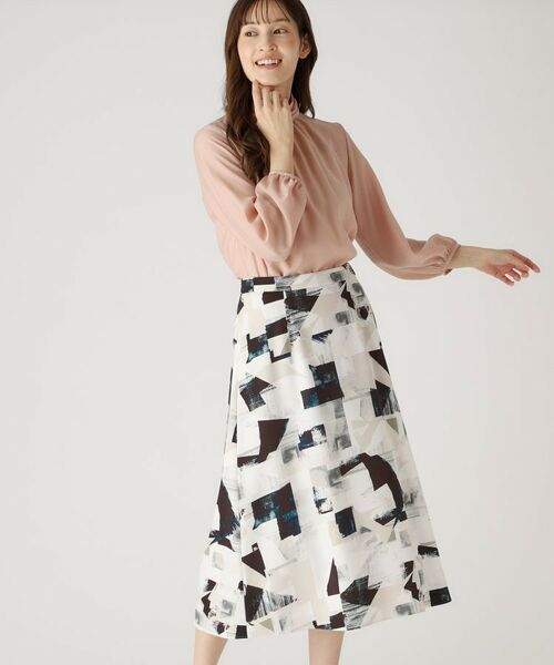 COUP DE CHANCE / クードシャンス スカート | 【洗える/日本製】幾何学柄フレアスカート | 詳細2