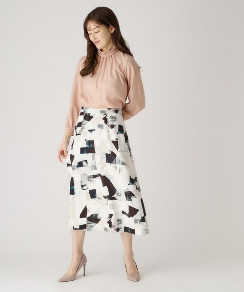 COUP DE CHANCE / クードシャンス スカート | 【洗える/日本製】幾何学柄フレアスカート | 詳細3