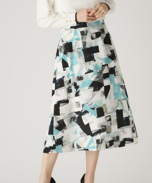 COUP DE CHANCE / クードシャンス スカート | 【洗える/日本製】幾何学柄フレアスカート | 詳細5