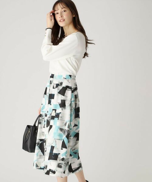 COUP DE CHANCE / クードシャンス スカート | 【洗える/日本製】幾何学柄フレアスカート | 詳細6