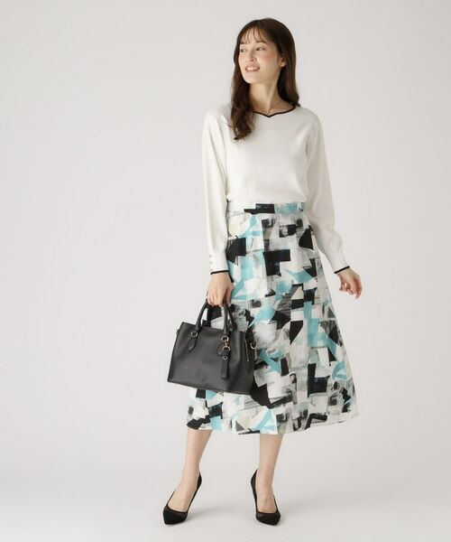 COUP DE CHANCE / クードシャンス スカート | 【洗える/日本製】幾何学柄フレアスカート | 詳細7