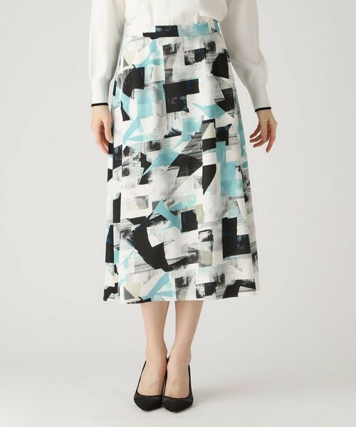 COUP DE CHANCE / クードシャンス スカート | 【洗える/日本製】幾何学柄フレアスカート | 詳細9