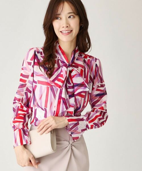 COUP DE CHANCE / クードシャンス シャツ・ブラウス | 【洗える/日本製】柄ブラウス(ピンク(173))