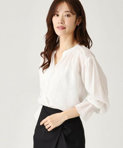 COUP DE CHANCE / クードシャンス シャツ・ブラウス | 【ラミー100％／洗える】ギャザーブラウス | 詳細1