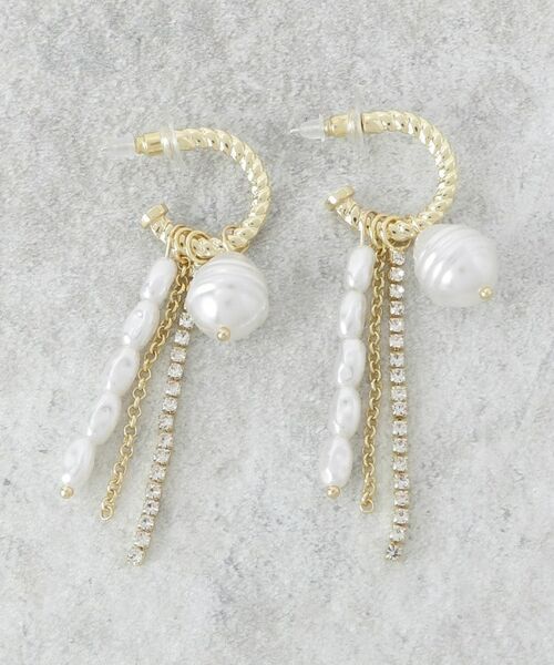 COUP DE CHANCE / クードシャンス ピアス・イヤリング | パール＆グリッターのフリンジピアス | 詳細1