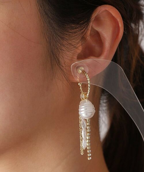COUP DE CHANCE / クードシャンス ピアス・イヤリング | パール＆グリッターのフリンジピアス | 詳細4
