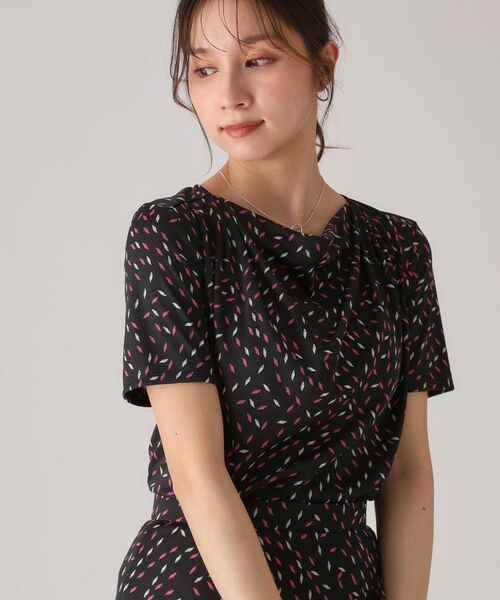 COUP DE CHANCE / クードシャンス カットソー | 【洗える/日本製】ジオメトリック柄カットソー(ブラック(119))