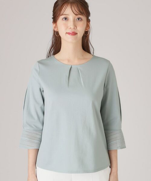 COUP DE CHANCE / クードシャンス シャツ・ブラウス | 【洗える/日本製/きれいめジャージ素材】レース使いプルオーバー | 詳細13