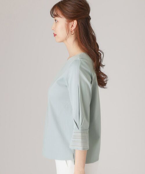 COUP DE CHANCE / クードシャンス シャツ・ブラウス | 【洗える/日本製/きれいめジャージ素材】レース使いプルオーバー | 詳細14