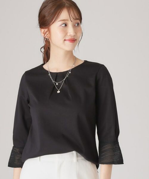 COUP DE CHANCE / クードシャンス シャツ・ブラウス | 【洗える/日本製/きれいめジャージ素材】レース使いプルオーバー | 詳細5