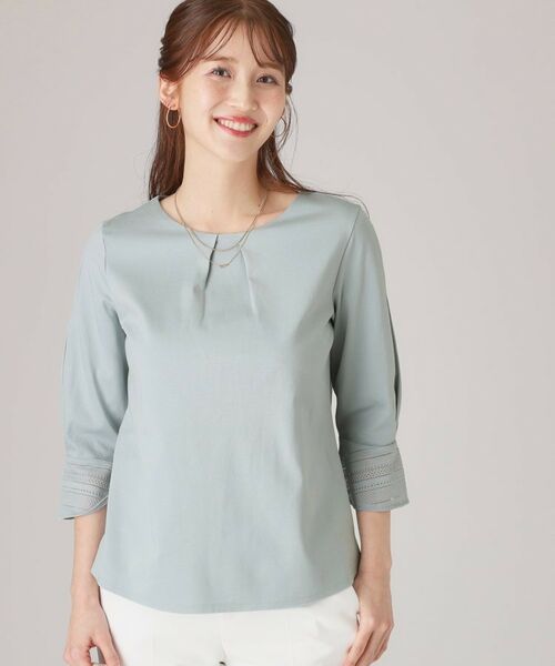 COUP DE CHANCE / クードシャンス シャツ・ブラウス | 【洗える/日本製/きれいめジャージ素材】レース使いプルオーバー | 詳細9