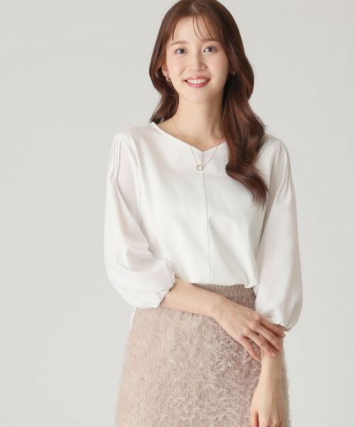 COUP DE CHANCE / クードシャンス カットソー | 【洗える/日本製/袖の異素材使い】ジャージプルオーバー | 詳細1