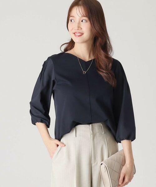 COUP DE CHANCE / クードシャンス カットソー | 【洗える/日本製/袖の異素材使い】ジャージプルオーバー | 詳細5