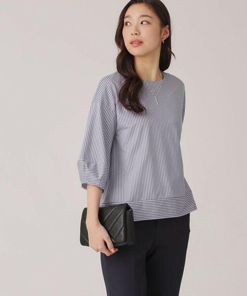 COUP DE CHANCE / クードシャンス カットソー | 【洗える／日本製／】ストライプ柄ジャージのトップス | 詳細11