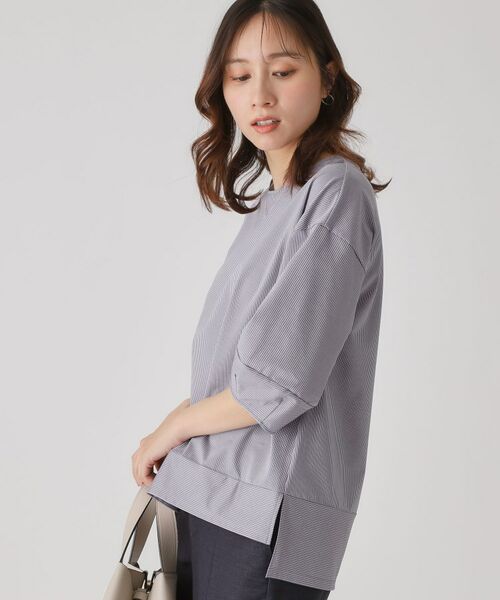 COUP DE CHANCE / クードシャンス カットソー | 【洗える／日本製／】ストライプ柄ジャージのトップス | 詳細22