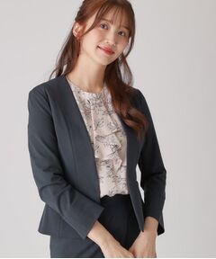 COUP DE CHANCE / クードシャンス ノーカラージャケット | 【洗える／日本製】細見えカラーレスジャケット