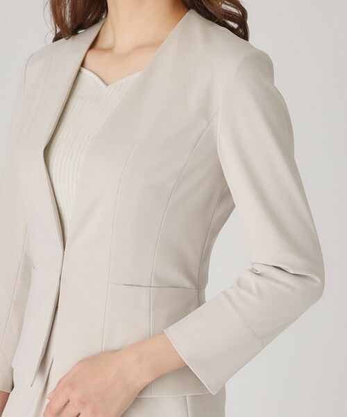 COUP DE CHANCE / クードシャンス ノーカラージャケット | 【洗える／日本製】細見えカラーレスジャケット | 詳細25