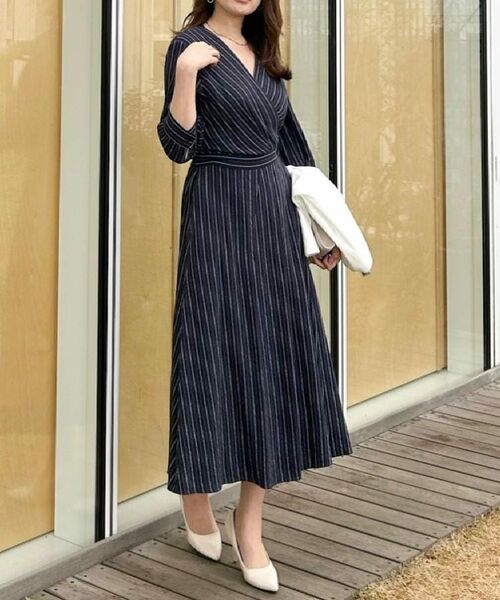 COUP DE CHANCE / クードシャンス ロング・マキシ丈ワンピース | 【洗える】ストライプ柄 カシュクールワンピース | 詳細10