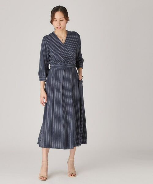 COUP DE CHANCE / クードシャンス ロング・マキシ丈ワンピース | 【洗える】ストライプ柄 カシュクールワンピース | 詳細17