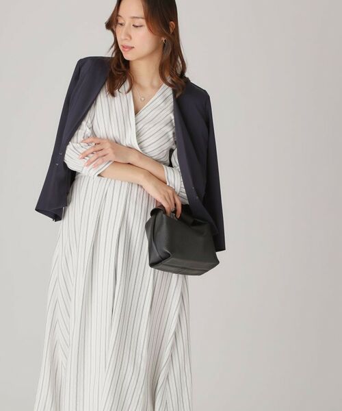 COUP DE CHANCE / クードシャンス ロング・マキシ丈ワンピース | 【洗える】ストライプ柄 カシュクールワンピース | 詳細2