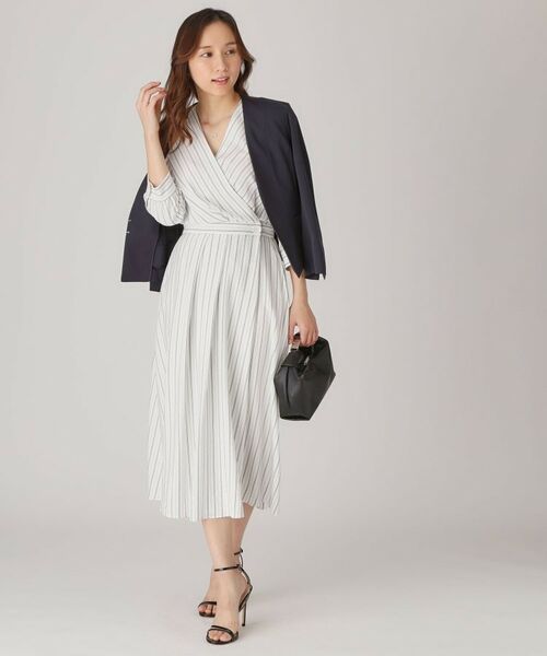 COUP DE CHANCE / クードシャンス ロング・マキシ丈ワンピース | 【洗える】ストライプ柄 カシュクールワンピース | 詳細3