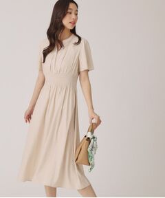 COUP DE CHANCE / クードシャンス ミニ丈・ひざ丈ワンピース | 【洗える／裏なし】ゴムシャーリングデザインのワンピース