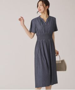 COUP DE CHANCE / クードシャンス ミニ丈・ひざ丈ワンピース | 【洗える／裏なし】ゴムシャーリングデザインのワンピース