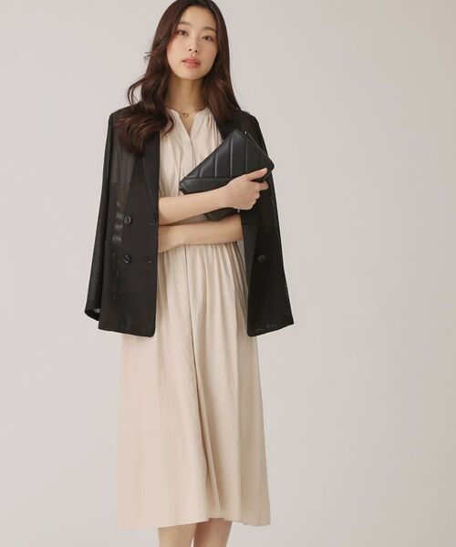 COUP DE CHANCE / クードシャンス ミニ丈・ひざ丈ワンピース | 【洗える/裏なし】ゴムシャーリングデザインのワンピース | 詳細1