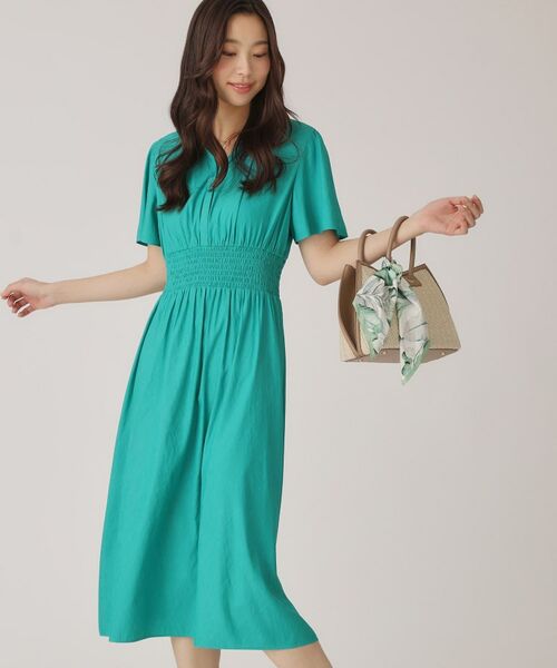 COUP DE CHANCE / クードシャンス ミニ丈・ひざ丈ワンピース | 【洗える/裏なし】ゴムシャーリングデザインのワンピース | 詳細10