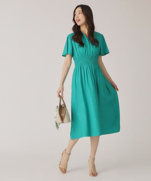 COUP DE CHANCE / クードシャンス ミニ丈・ひざ丈ワンピース | 【洗える/裏なし】ゴムシャーリングデザインのワンピース | 詳細11