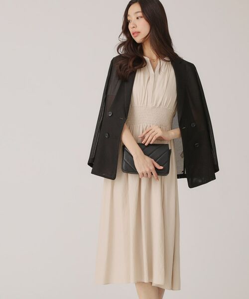 COUP DE CHANCE / クードシャンス ミニ丈・ひざ丈ワンピース | 【洗える/裏なし】ゴムシャーリングデザインのワンピース | 詳細2