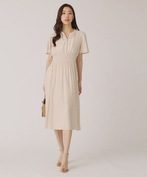 COUP DE CHANCE / クードシャンス ミニ丈・ひざ丈ワンピース | 【洗える/裏なし】ゴムシャーリングデザインのワンピース | 詳細3