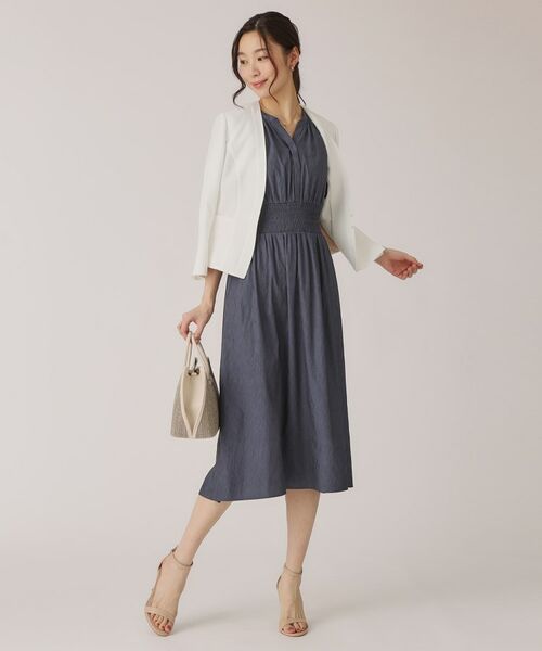 COUP DE CHANCE / クードシャンス ミニ丈・ひざ丈ワンピース | 【洗える/裏なし】ゴムシャーリングデザインのワンピース | 詳細6