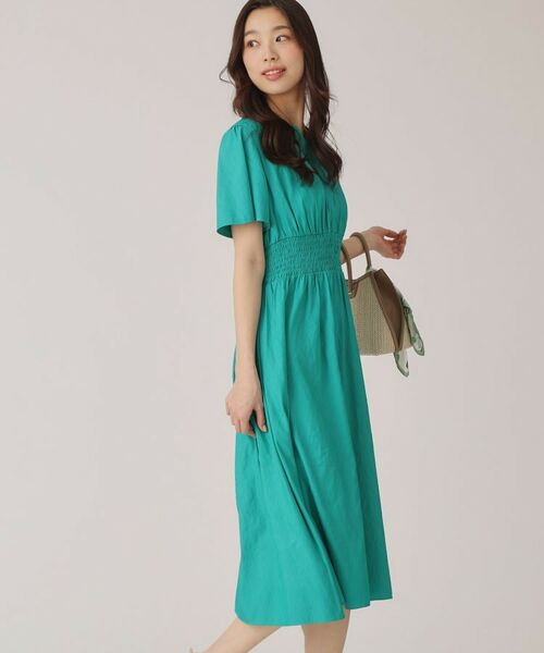 COUP DE CHANCE / クードシャンス ミニ丈・ひざ丈ワンピース | 【洗える/裏なし】ゴムシャーリングデザインのワンピース | 詳細9