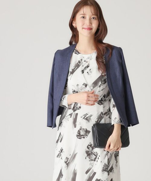 COUP DE CHANCE / クードシャンス ミニ丈・ひざ丈ワンピース | 【洗える／日本製】変形フラワー柄ワンピース | 詳細1