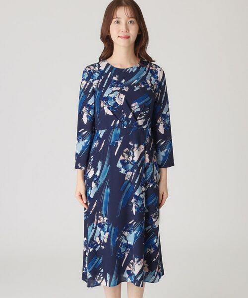 COUP DE CHANCE / クードシャンス ミニ丈・ひざ丈ワンピース | 【洗える／日本製】変形フラワー柄ワンピース | 詳細12