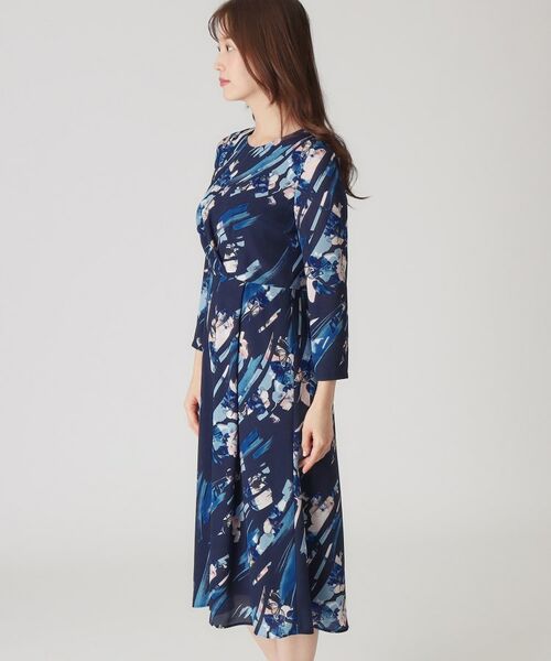 COUP DE CHANCE / クードシャンス ミニ丈・ひざ丈ワンピース | 【洗える／日本製】変形フラワー柄ワンピース | 詳細13